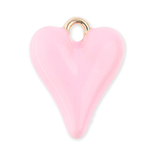 Ciondoli di metallo cuore oro-rosa chiaro