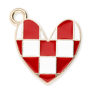 Ciondoli di metallo cuore con cubi oro-rosso-bianco