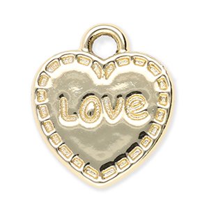 Ciondoli di metallo cuore "Love" oro