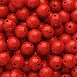 Perline di ceramica 12mm rosso