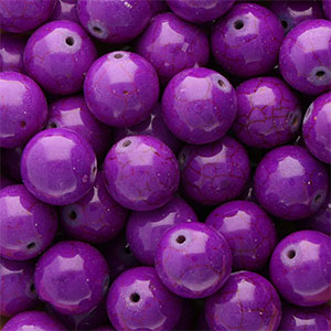 Perline di ceramica 16mm viola melanzana