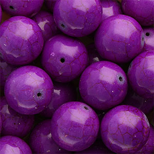 Perline di ceramica 20mm viola melanzana
