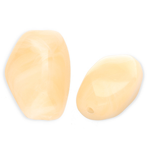 Perline in acrilico rettangolo giallo vaniglia-marmo