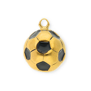 Ciondoli in acciaio inossidabile calcio oro-nero