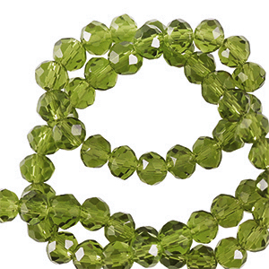Perline sfaccettate 4x3mm rondella verde scuro