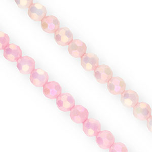 Perline sfaccettate tonde 6mm rosa-rivestimento AB