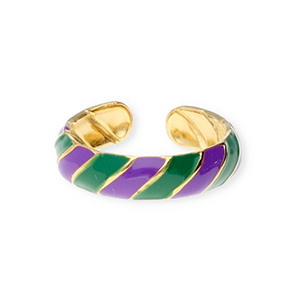 Anelli in acciaio inossidabile oro-viola-verde