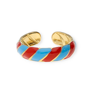 Anelli in acciaio inossidabile oro-rosso-blu