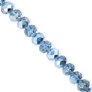 Perline sfaccettate 8x6mm rondella blu-effetto perlato