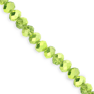 Perline sfaccettate 8x6mm rondella verde-effetto perlato
