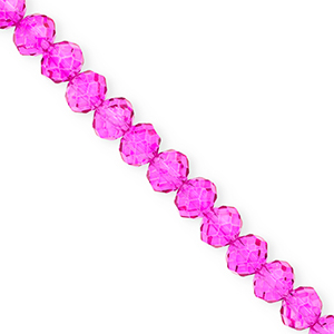 Perline sfaccettate 8x6mm rondella rosa fucsia