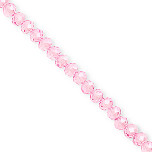 Perline sfaccettate 6x5mm rondella rosa chiaro