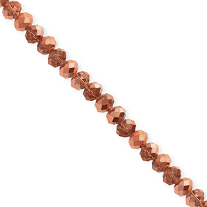 Perline sfaccettate 4x3mm rondella oro rosa-effetto perlato