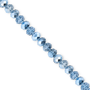 Perline sfaccettate 4x3mm rondella blu-effetto perlato
