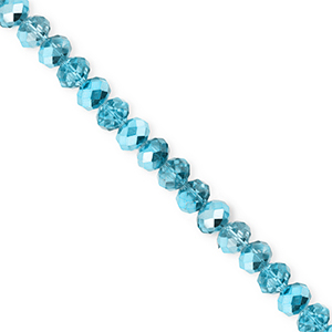 Perline sfaccettate 4x3mm rondella blu ottanio-effetto perlato