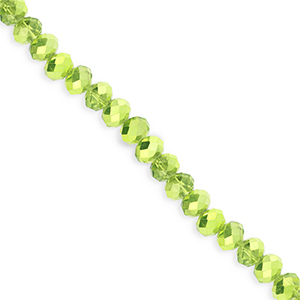 Perline sfaccettate 4x3mm rondella verde-effetto perlato