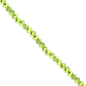 Perline sfaccettate 3x2mm rondella verde-effetto perlato