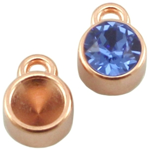 Castoni di metallo DQ per chaton SS29 con 1 anellino oro rosa
