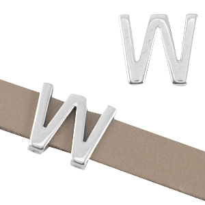 Passante di metallo DQ &Oslash;10,3x2,3 mm a forma di lettera W argento antico (privo di nichel)