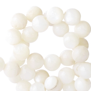 Perline di conchiglia base 4mm tonda bianco