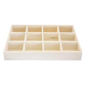 Espositore per bigiotteria di legno con 12 scomparti naturale (colore naturale di legno)