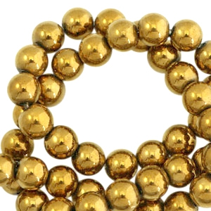 Perline di ematite 4 mm tonda oro