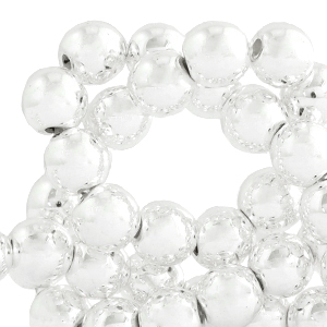 Perline di ematite metallizzate 6 mm tonde argento