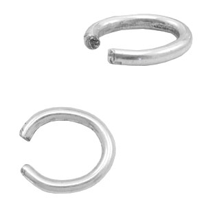 Componenti di metallo TQ anellino apribile ovale argento antico