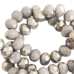 Perline sfaccettate 6x4 mm rondella grigio beige talpa - champagne effetto perlato