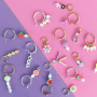Realizza gioielli alla moda con varie perline in acrilico e componenti di metallo DQ chiodini testa tonda arcobaleno