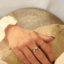 Eleganti anelli in acciaio inossidabile con pietra naturale