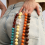 Collane colorate con perline in acrilico DQ rotonde